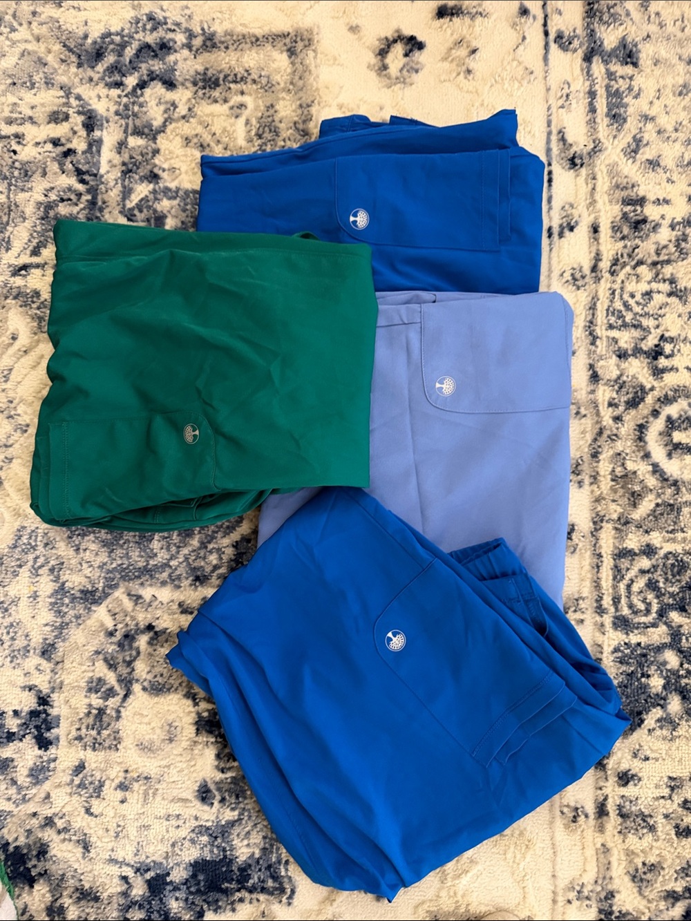 Healing Hands Large Straight Leg Scrub Pants Bundle Lot of 4